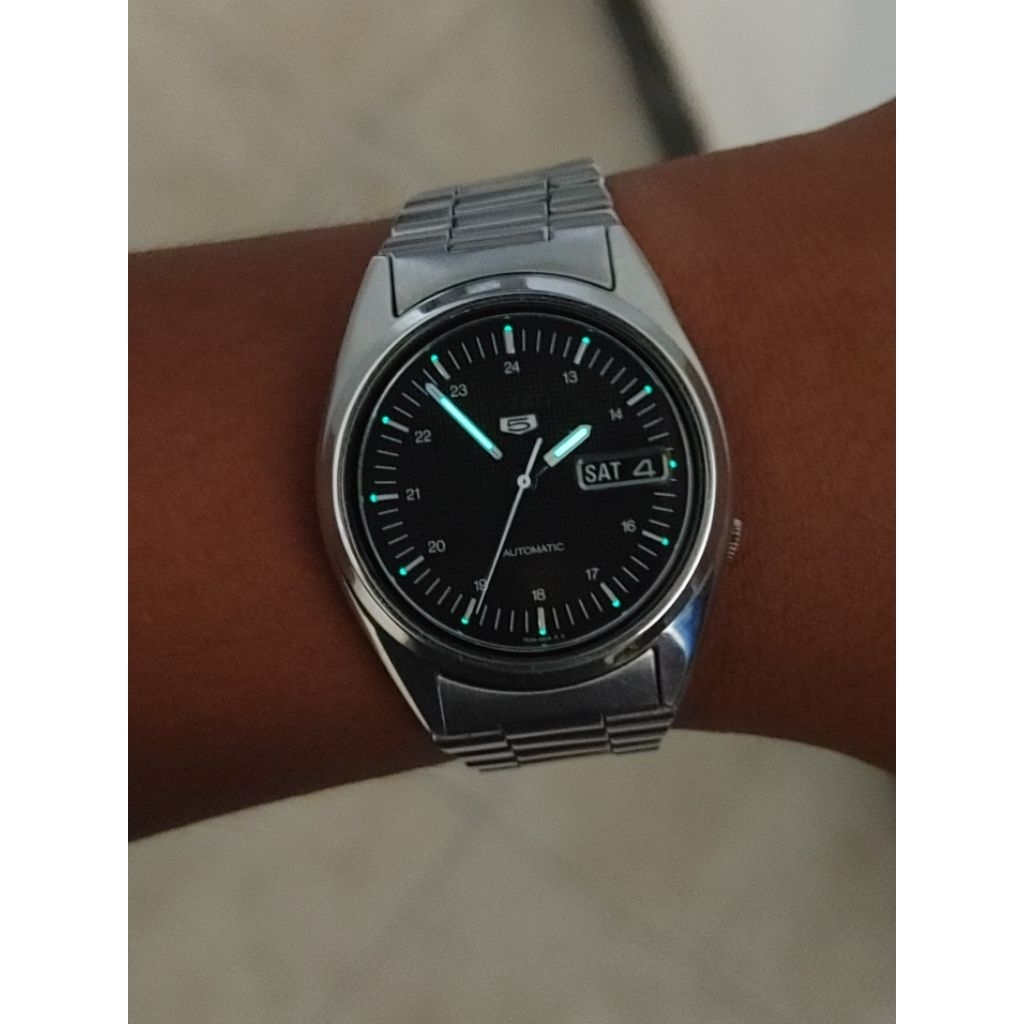 jam tangan seiko 5 automatic SNXF11K1 military dial caliber 7s26 0480