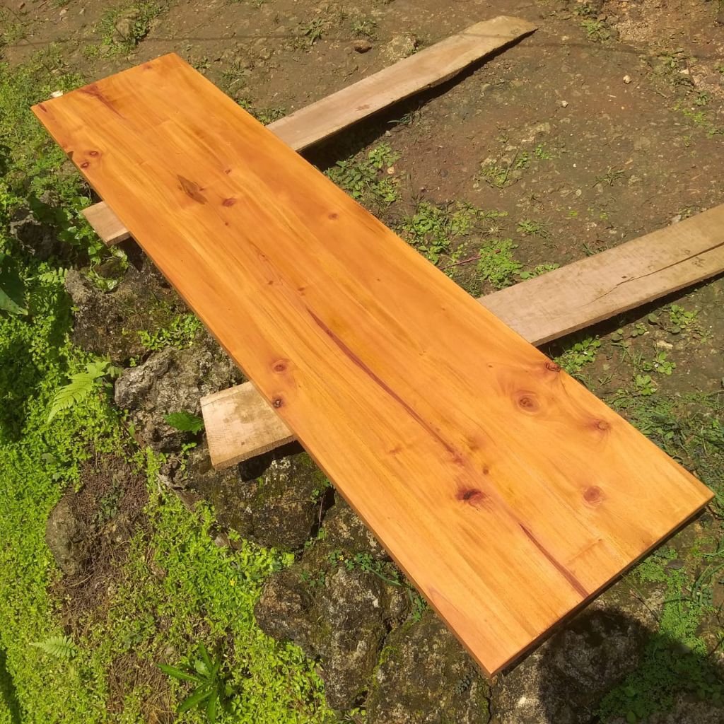papan ambalan daun meja kayu mahoni