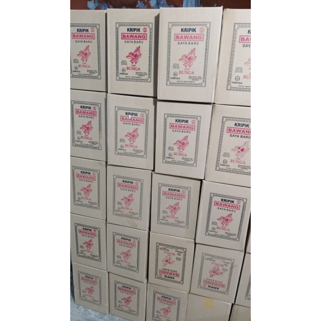 Keripik Bawang Gaya Baru Cap Bunga 1 Dus | Original -+500GR