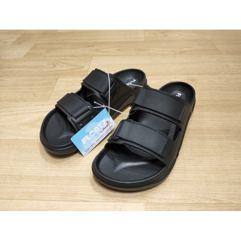Sandal Pria Bata Original Bahan Karet Sandal Santai Model Terbaru Warna Hitam