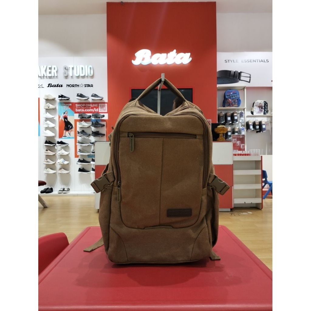 Tas Ransel Pria Bata Weinbrenner Original Terbaru Bahan Rajut Warna Cokelat