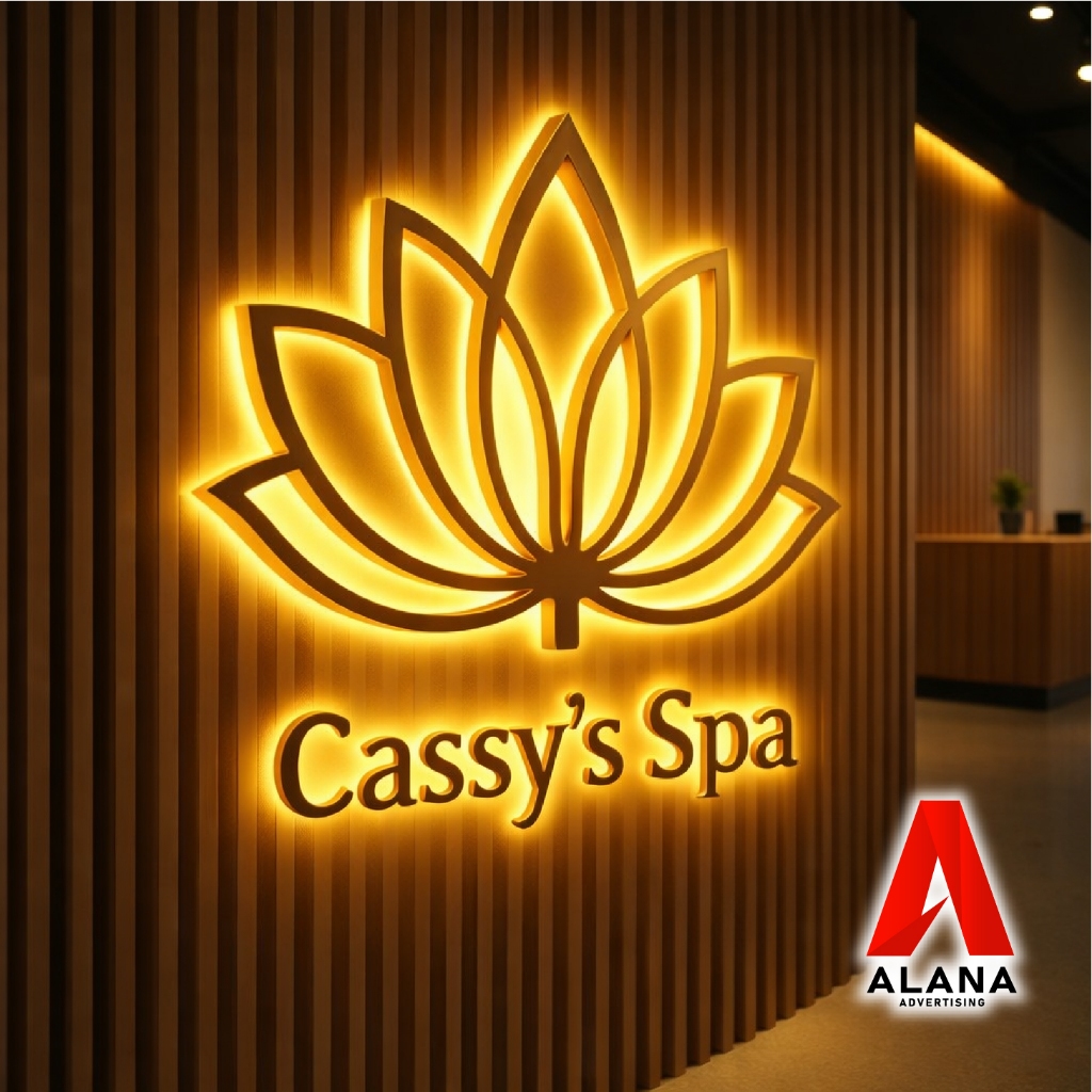 Papan Iklan Logo Kayu Nyala / Logo Kayu LED / Papan Iklan/ Tulisan Kayu / Papan Nama Toko Kayu/ Logo