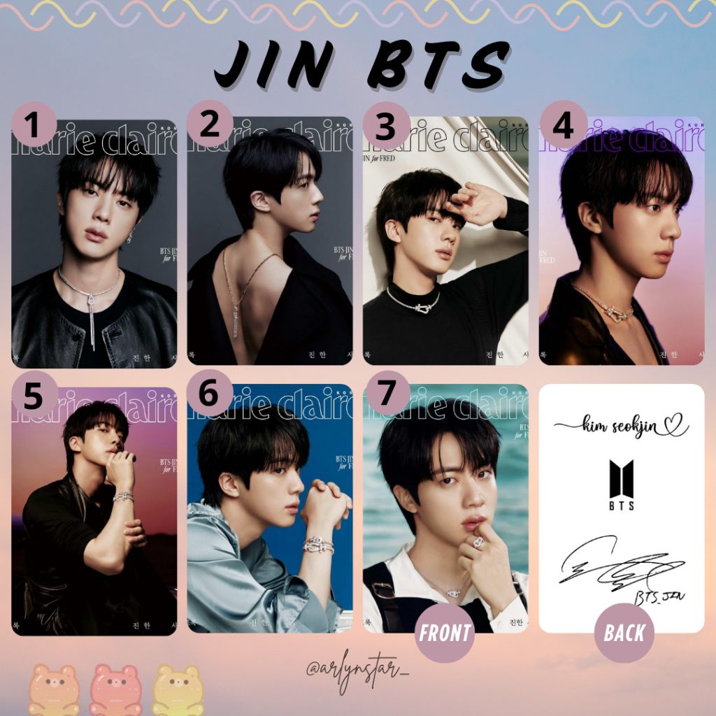 [FREE GIFT] PHOTOCARD UNOFFICIAL || JIN OF BTS || KIM SEOK JIN BANGTAN SONYEONDAN TERBARU POLAROID P