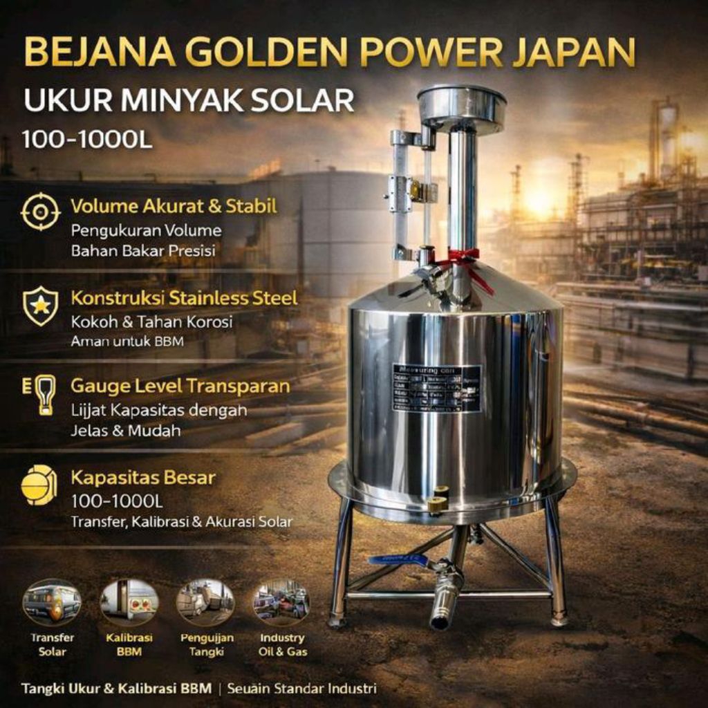Bejana Ukur 100-200 Liter Bejana GOLDEN POWER Material Stainless Steel 304 Tebal - 200 Liter