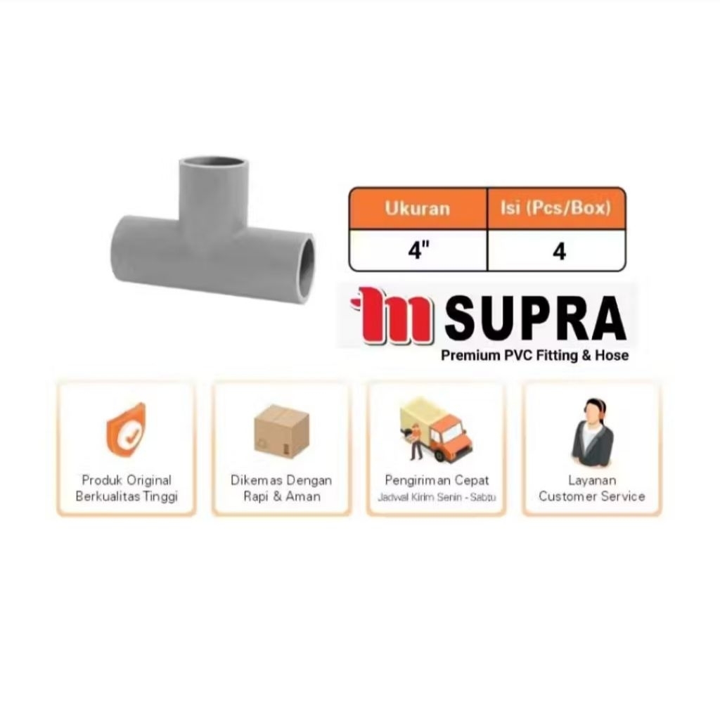 Tee PVC 4" TS SUPRA