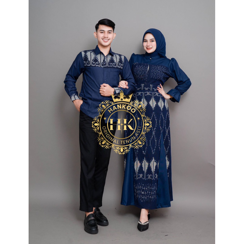 KINANTI NAVY COUPLE TENUN - BAJU TENUN COUPLE - COUPLE TENUN KONDANGAN