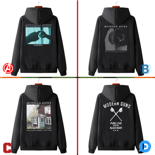 Sweater Modern Guns Hoodie Casual Unisex Bahan Cotton Fleece [Bisa COD]