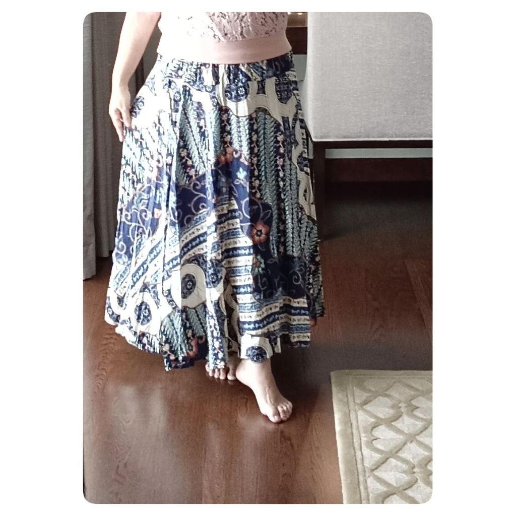 Rok Panjang Batik Pinggang Karet Megar Mayung