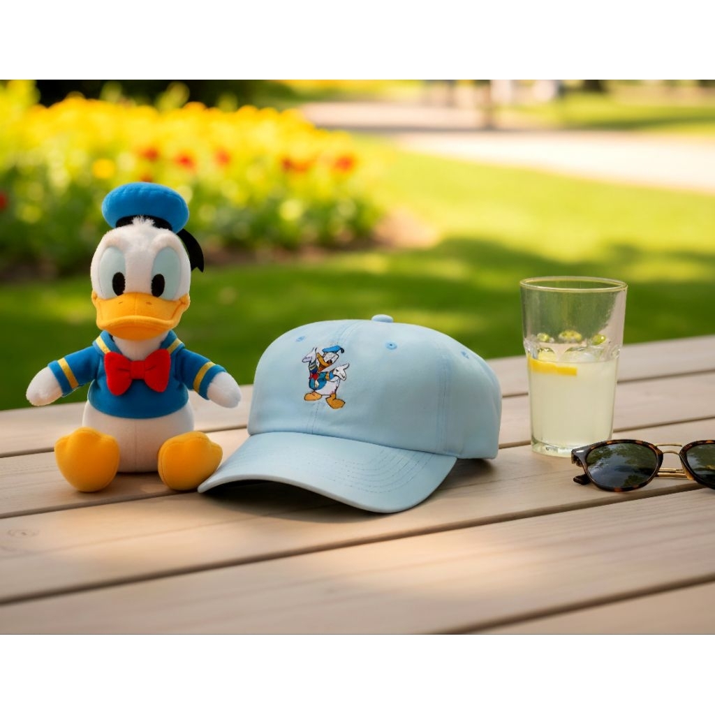 Topi Vintage Logo Donald Duck Disney Original Second Warna Baby Blue