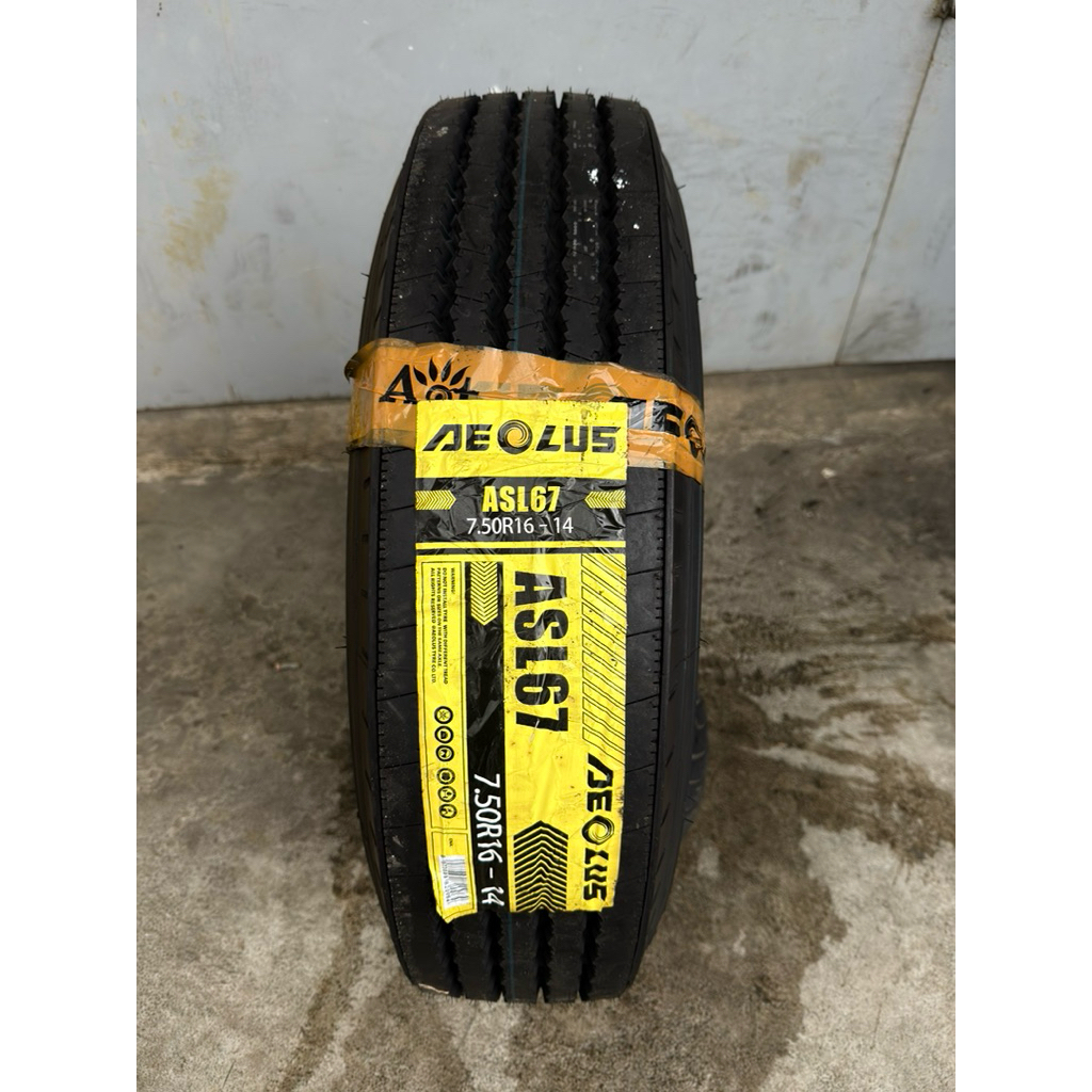 Ban truck Aeolus Asl67 750-16 14Pr kembang halus spek roda depan