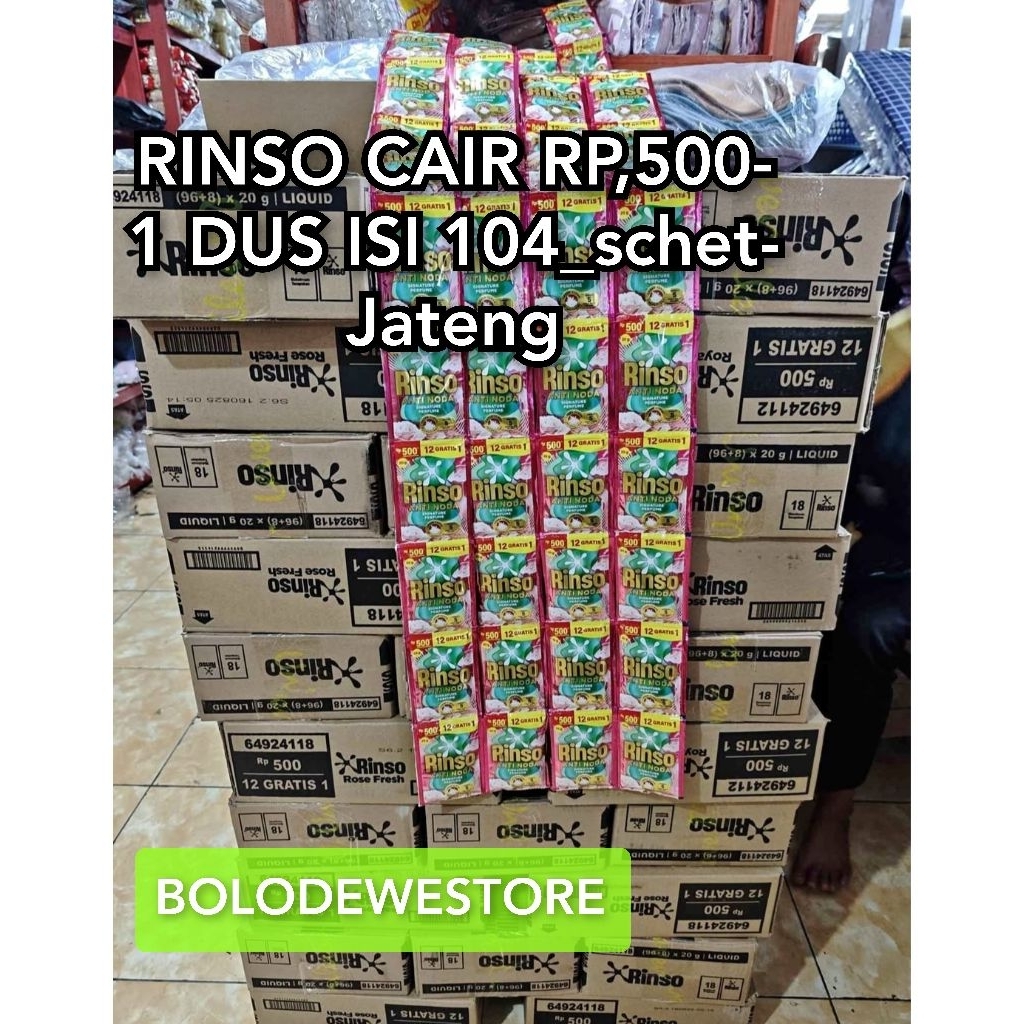(LANGSUNG_KIRIM) RINSO MOLTO CAIR RP-500 ISI 104 SACHET HARGA MURAH