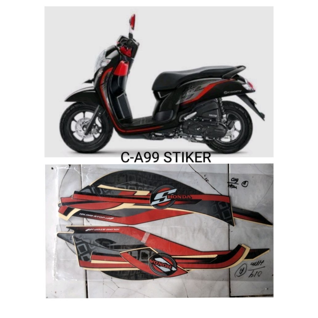 striping original Scoopy 2019 hitam(iss)