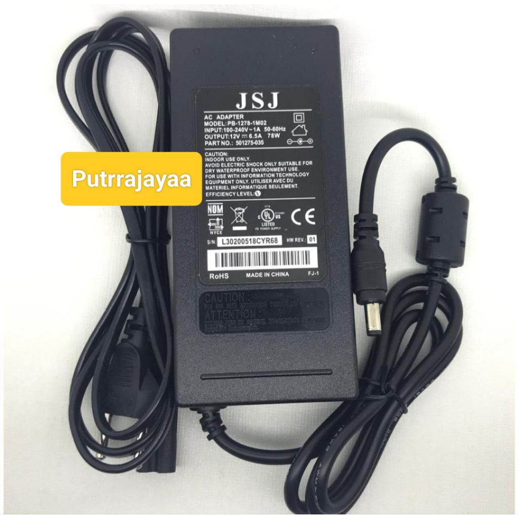 Adaptor DC 12 Volt 6,5 Amper Murni Kualitas Bagus