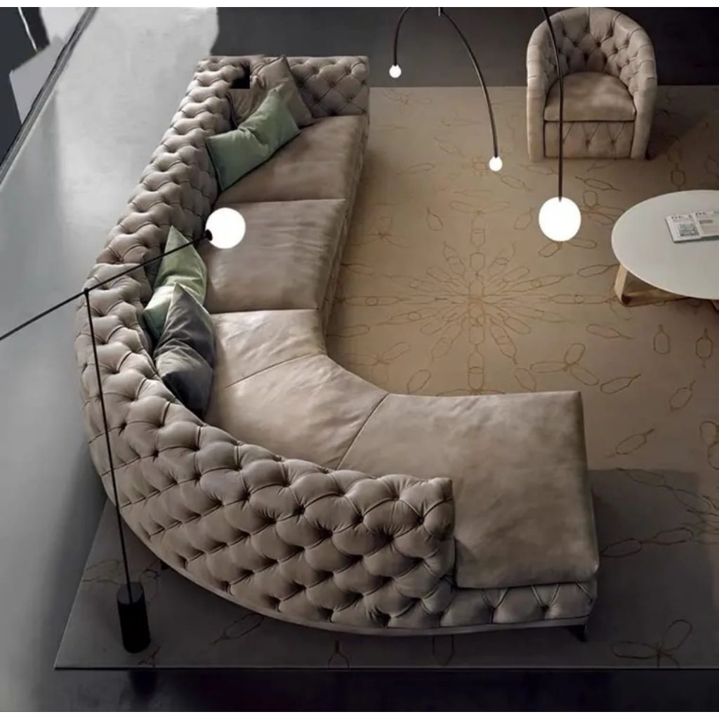 sofa chesterfield tufted bed ruang tamu mewah bergaransi kursi modern