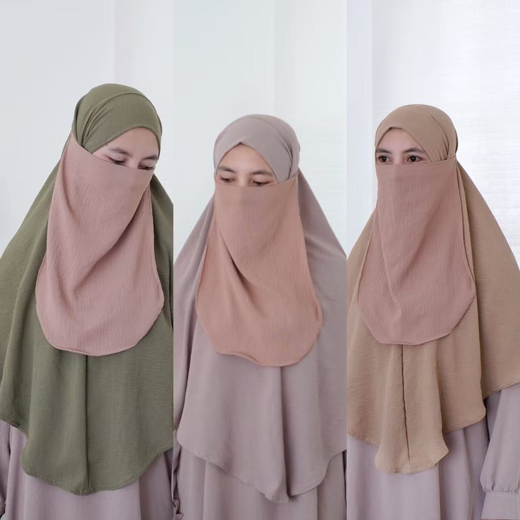 Cadar tali Crinkle 1 layer jahit tepi rapi tali karet dan tali biasa