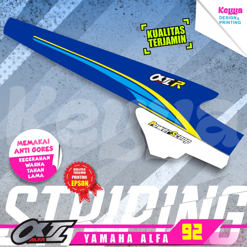 Striping Yamaha Alfa 92  strifing yamha alfa laminasi glossy cutting setiker setriping alfa setrifin