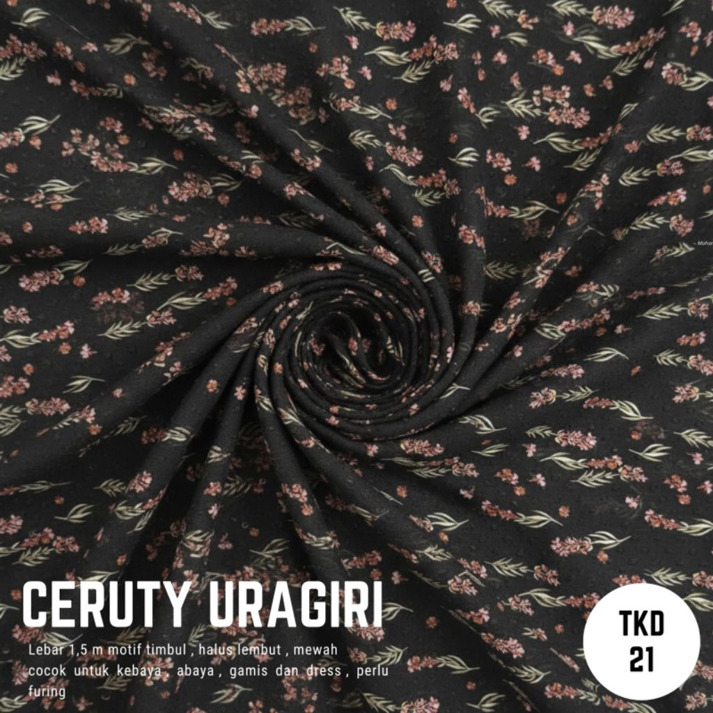 Kain Sifon Sutra Motif Leopard TKD 26 Lebar 1,5 cm Halus Lembut Mewah Cocok untuk Kebaya Abaya Gamis