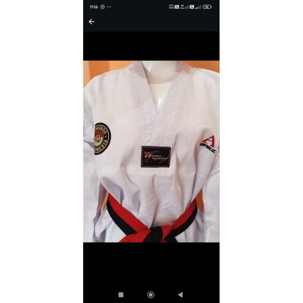 SERAGAM TAEKWONDO AHFRUZ KERAH PUTIH