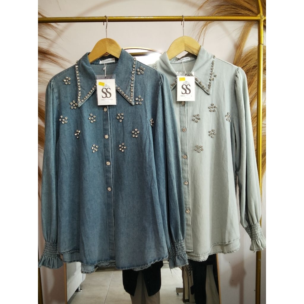 ShellaSaukia - blouse wanita/blouse denim/atasan wanita by Shella Saukia