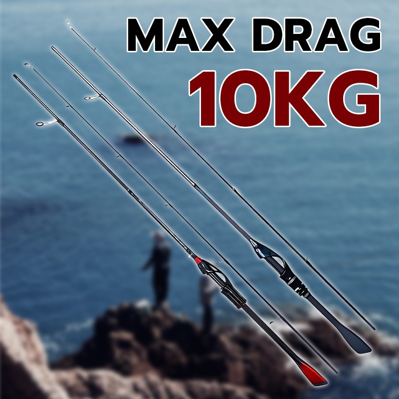 Joran Pancing Spinning & Casting Lure Rod 1.65-1.98M Carbon Solid Fisihing Spinning Gulungan Rell Pu