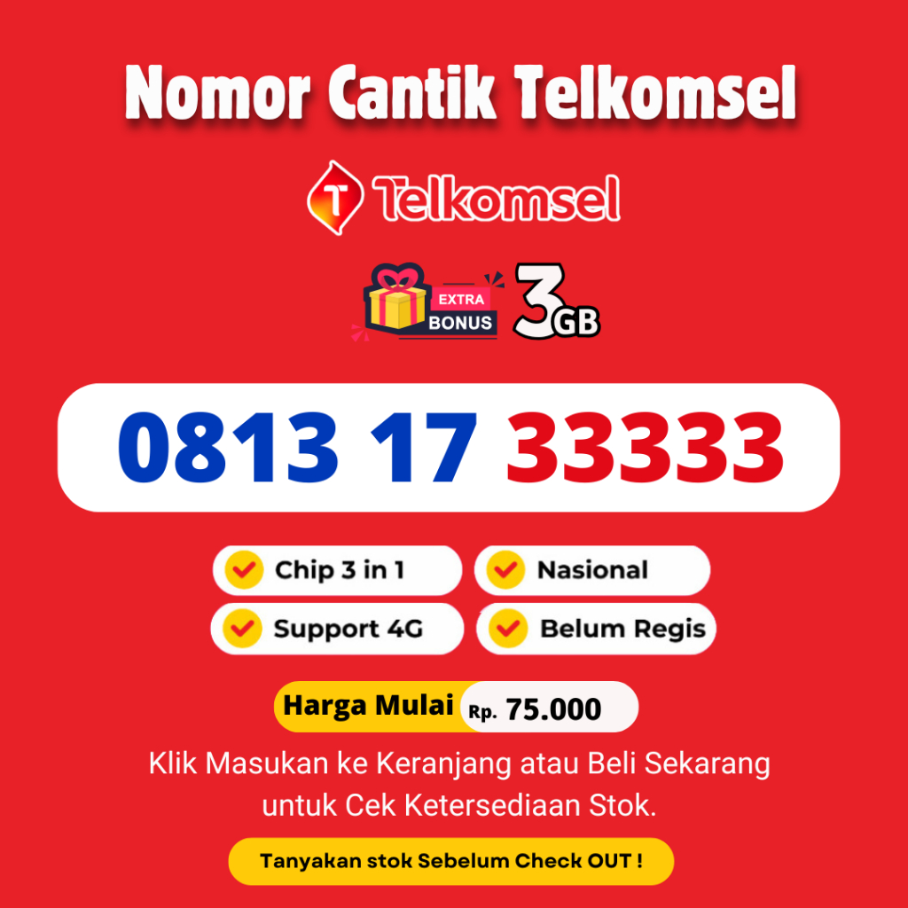 Nomor Cantik Telkomsel 11 Digit Murah - Nomor Cantik Simpati 11 Digit Support 4G LTE BONUS KUOTA 3GB