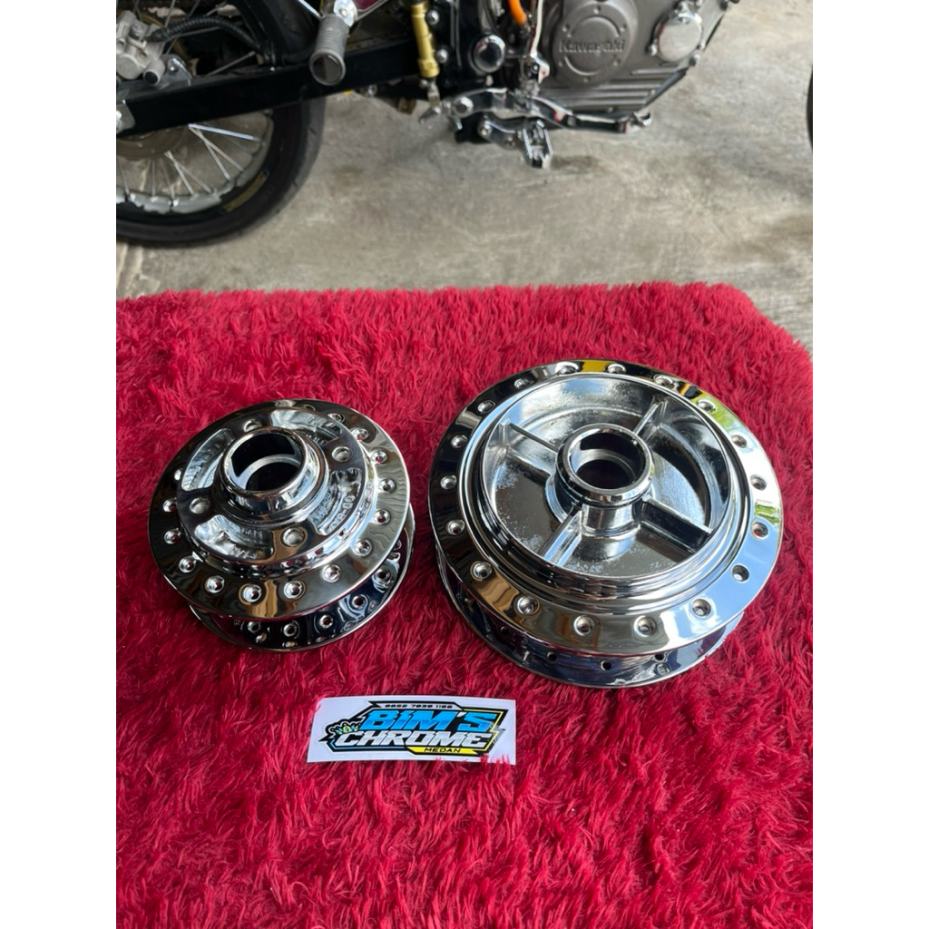 TROMOL RX KING DEPAN DAN BELAKANG RX-KING ORIGINAL CHROME