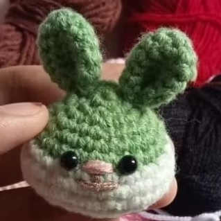 Gantungan Kunci Rajut Boneka Kelinci Lucu