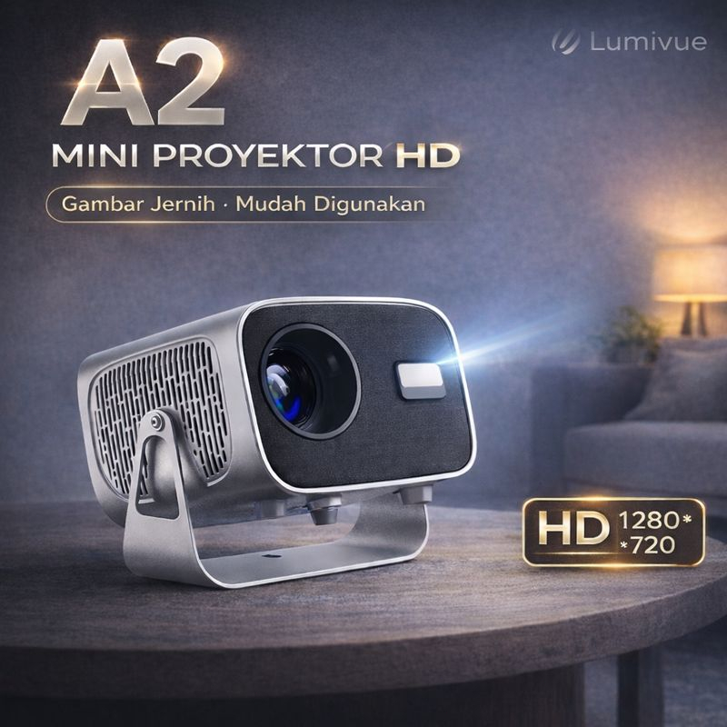 Proyektor Android A2 HD Smart Projector untuk Nonton YouTube dan Hiburan di Rumah
