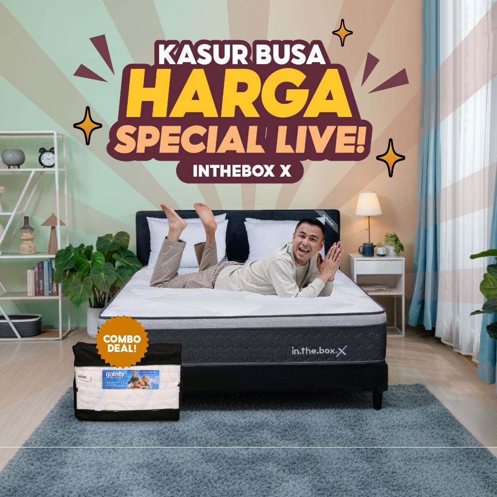 [PROMO] INTHEBOX X (Plush Top) Kasur Spring Bed | GRATIS Kasur Bed To Go + Bantal | Ukuran Kasur 90x