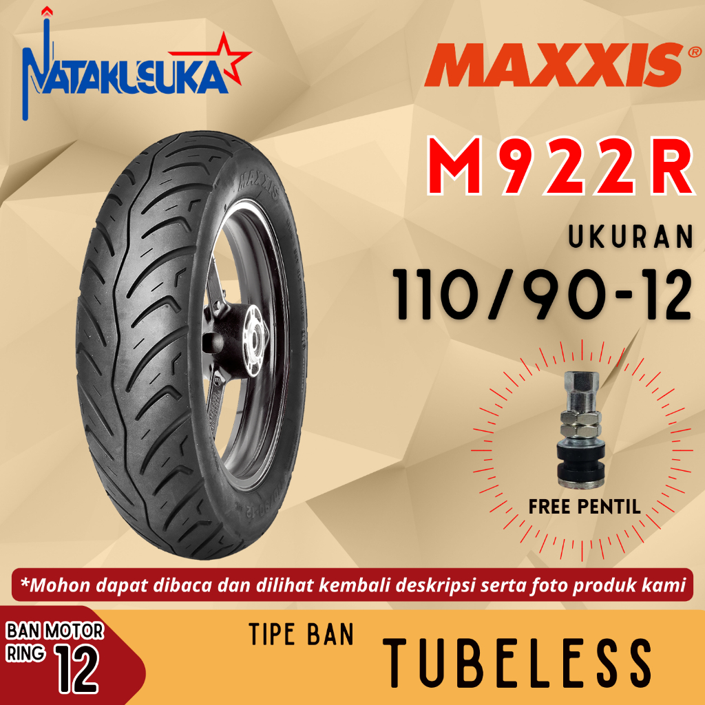 MAXXIS Ban Motor M922R 110/90-12 Tubeless TL Ban Motor Metic