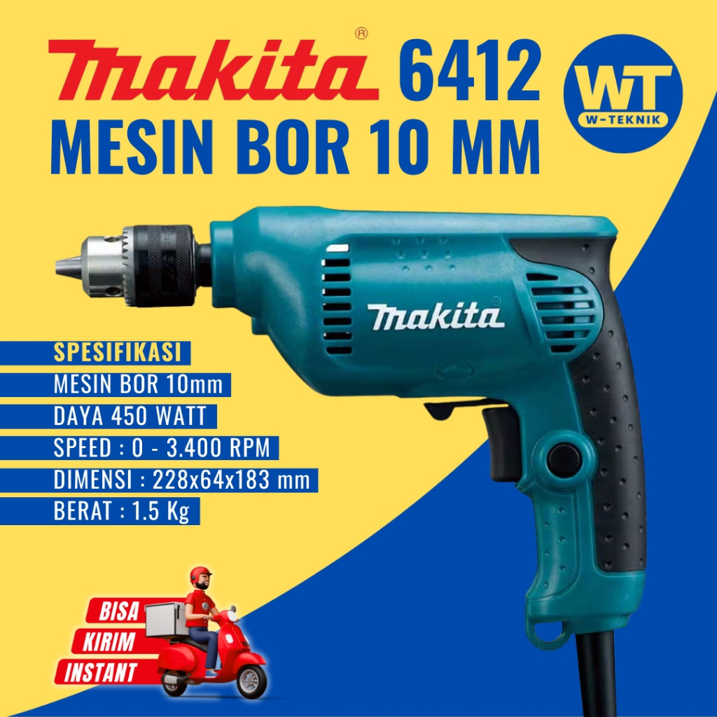 Makita Mesin Bor 10mm 6412