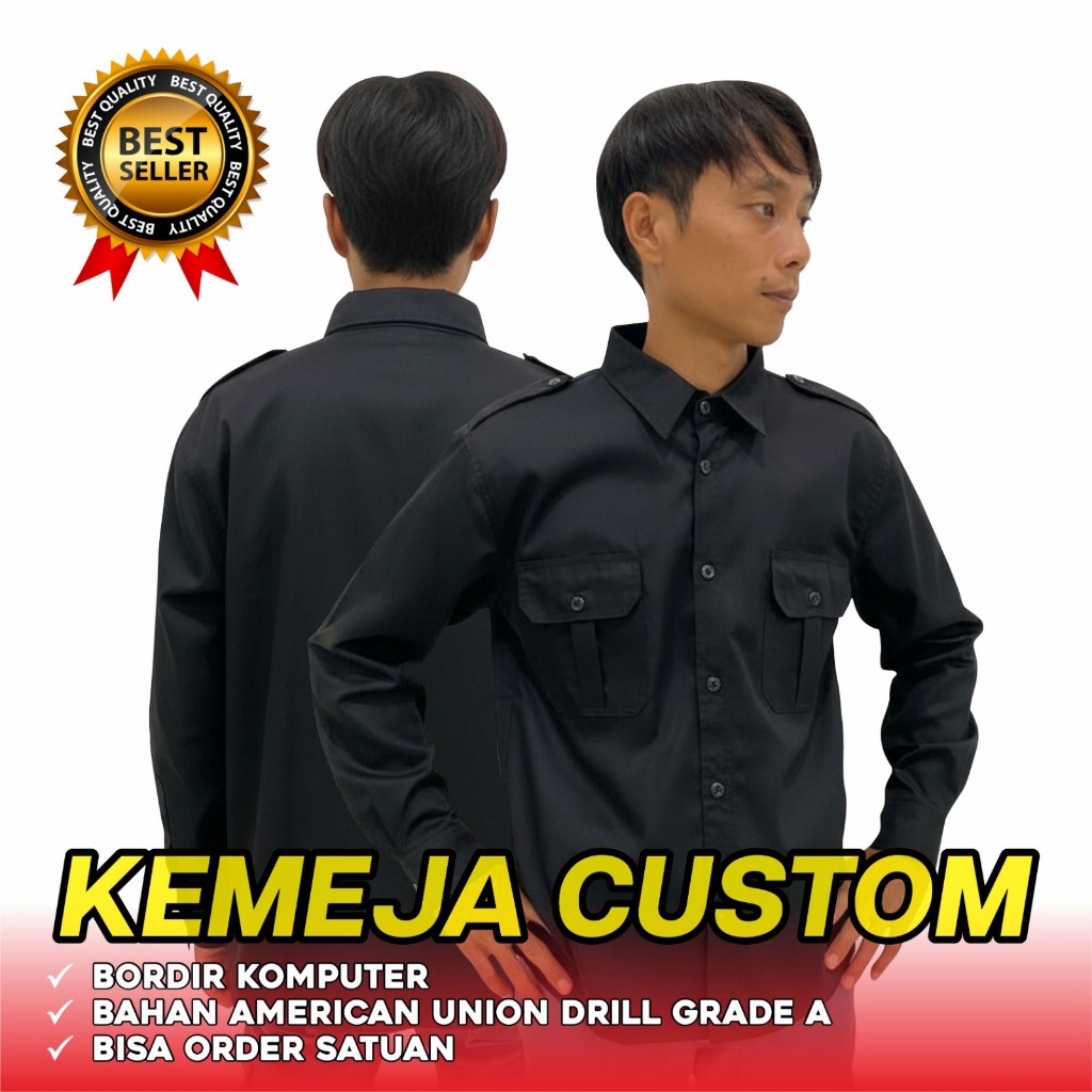 KEMEJA PDL/PDH BAJU KERJA COSTUM BORDIR-SERAGAM MURAH SATUAN & GROSIR