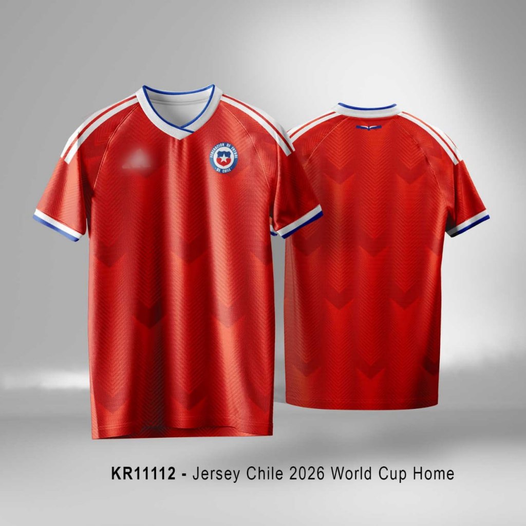Jersey Sepakbola Football Chile 2026 World Cup Home Unisex Dryfit Fullprint KR11112