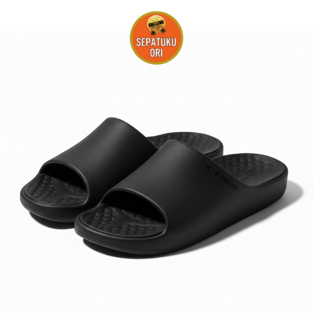 SANDAL PRIA SKECHERS FOAMIES PRECISION ELITE BLACK NEW ORI BNIB MACHINE WASHABLE 243368/BBK