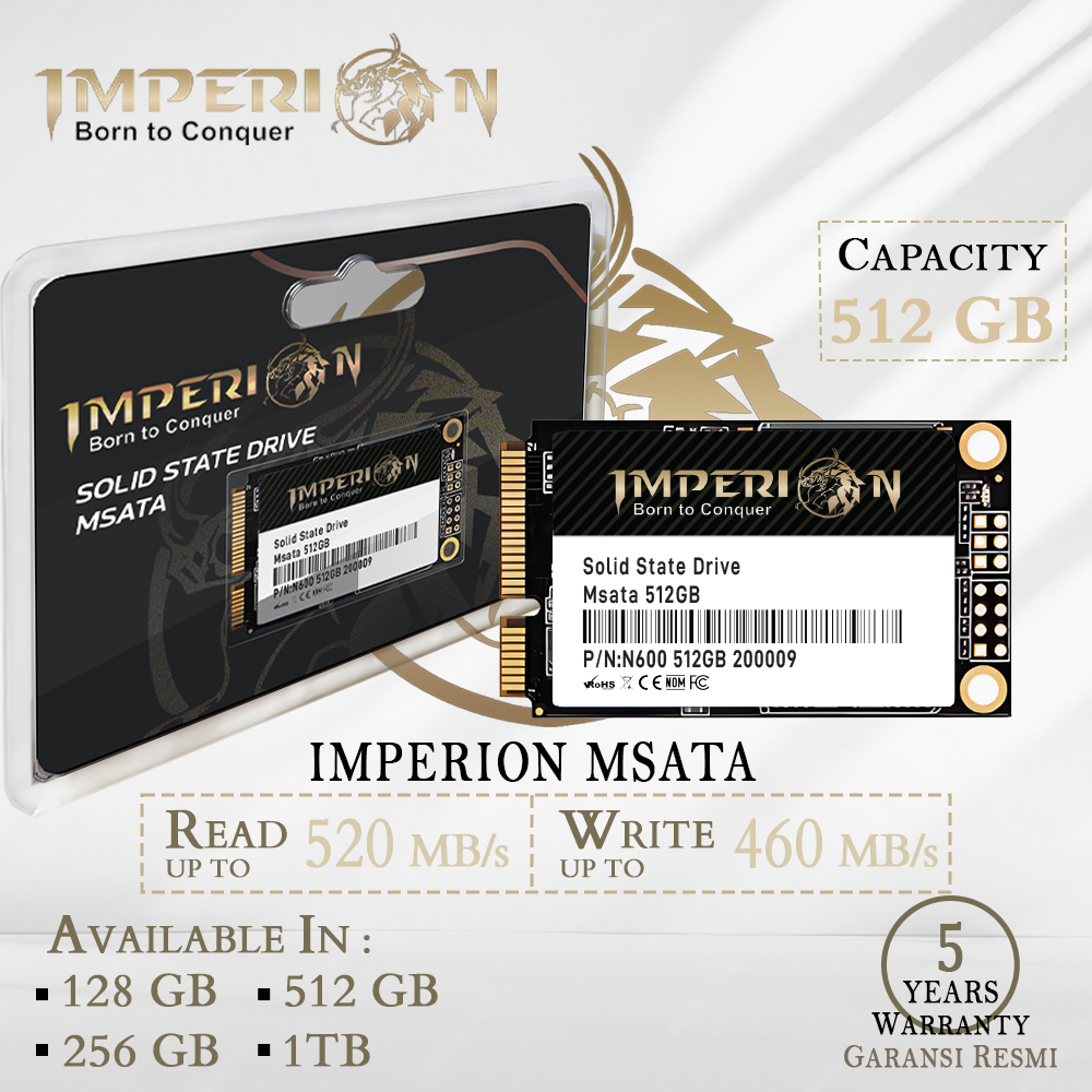 SSD MSATA IMPERION 512 GB GARANSI RESMI 5 TAHUN SSD MSATA 512GB