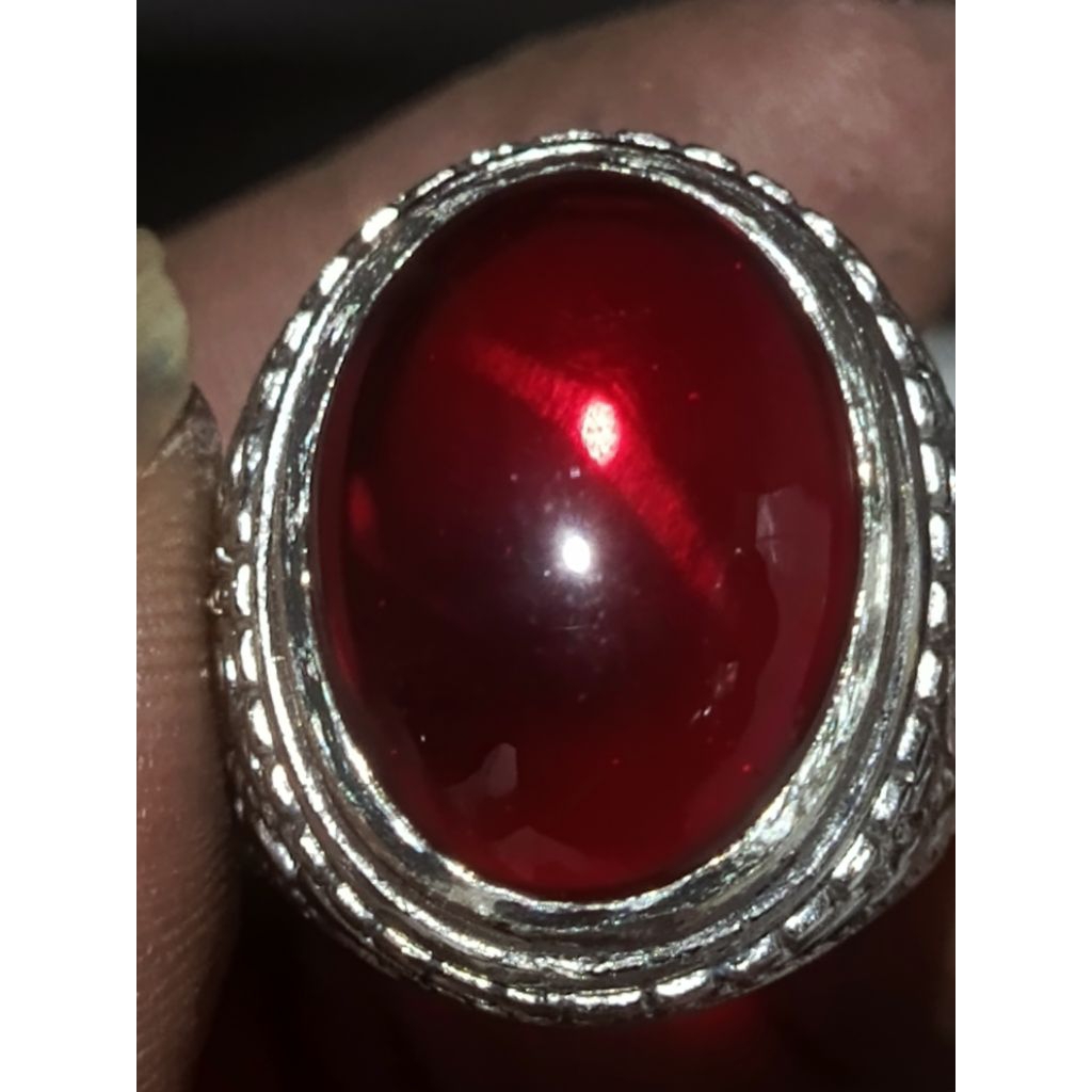 batu Mirah siam delima super mewah ikat alpaka krum no 9