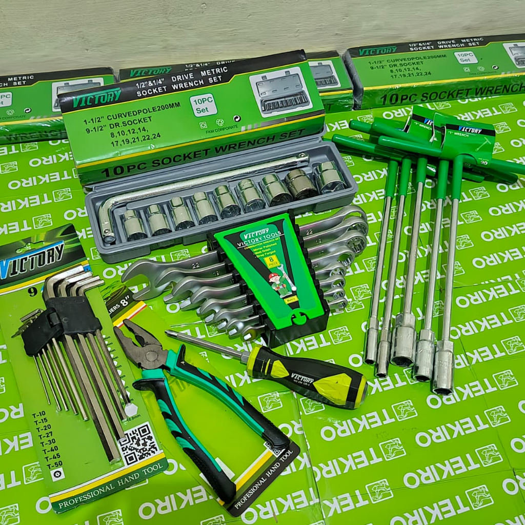 Promo Paket Lengkap Murah / Alat Kunci Motor / Alat Bengkel / Kunci Pas / Sok Shock / Tools Set VICT