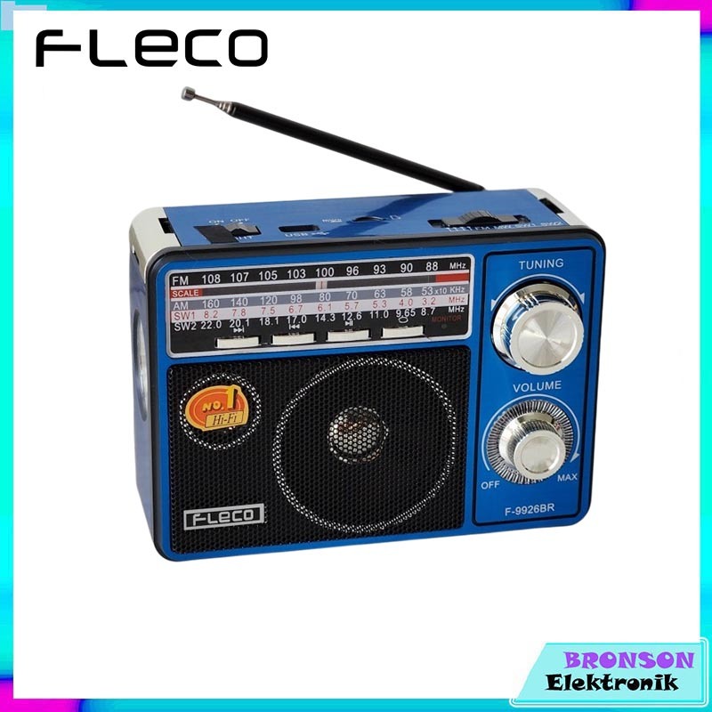 Radio FLECO F-9926 BR Radio Bluetooth Radio clasic Usb Fm / Am / Sm - Radio Retro jadul