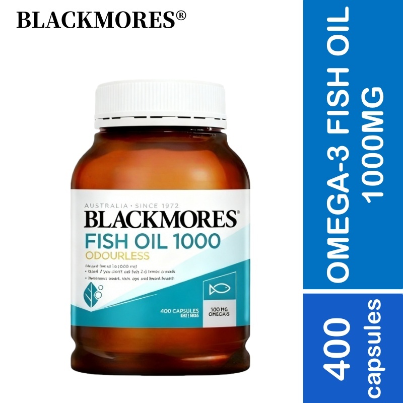 Blackmores Omega 3 Fish Oil Odourless 400 Kapsul Asli