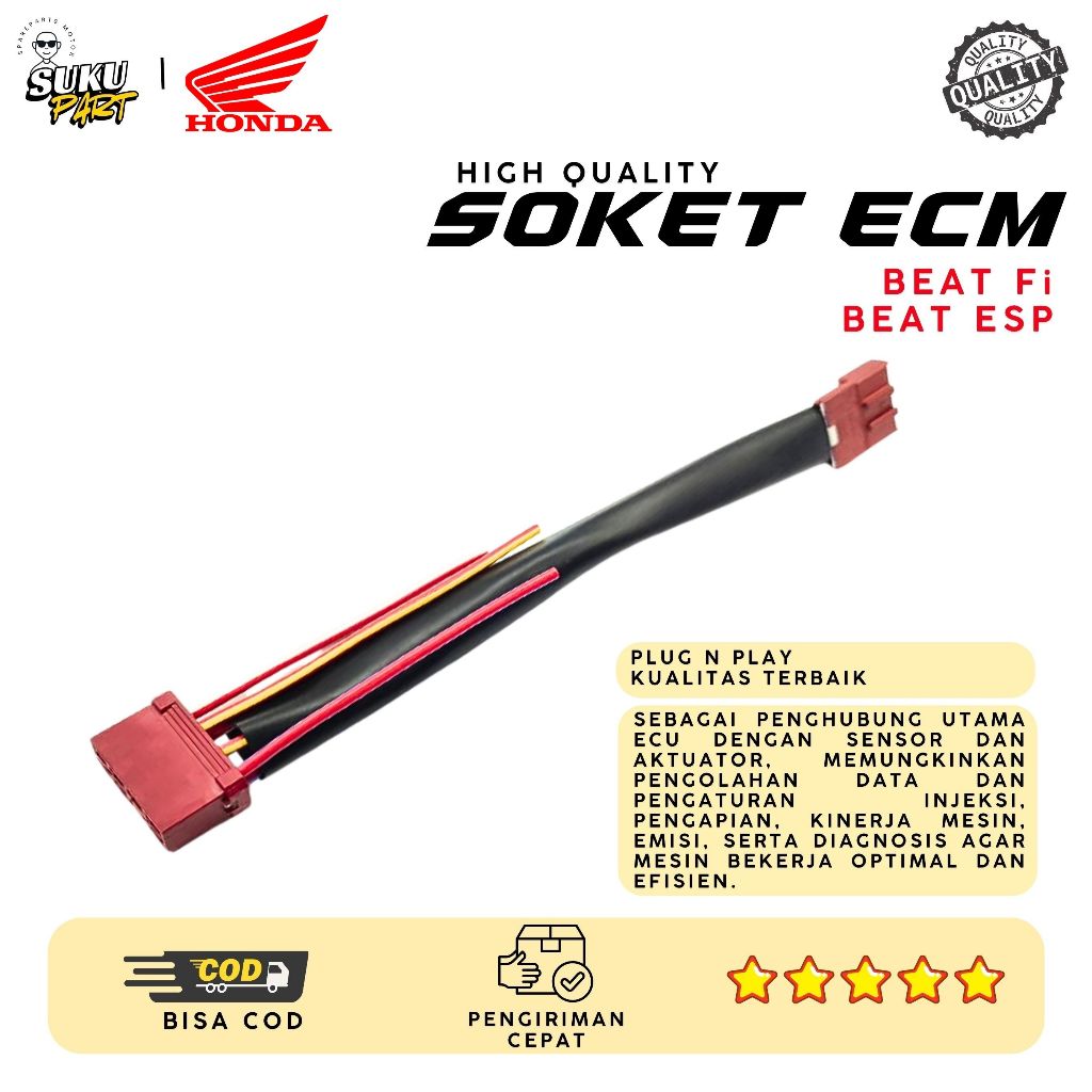 SOKET ECU ECM BEAT FI BEAT ESP 2015 - 2019 SCOOPY FI VARIO FI 110 SOCKET KABEL ECU ECM