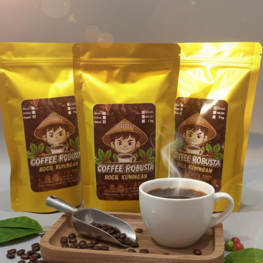 Kopi Bocil Kuningan 250gr / Kopi Robusta Kasar / Bubuk Kopi Kasar