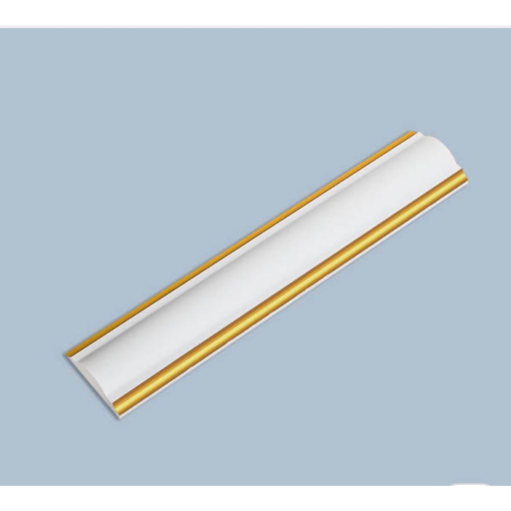 Moulding Lis Dinding Premium Putih Gold | List Dekoratif Interior Elegan