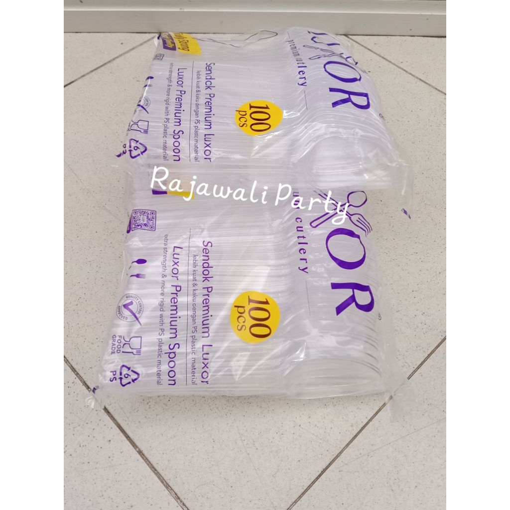 Sendok Makan Bening Luxor isi 100pcs/Sendok Plastik/Sendok Makan/Sendok Bening/Sendok Transparant is