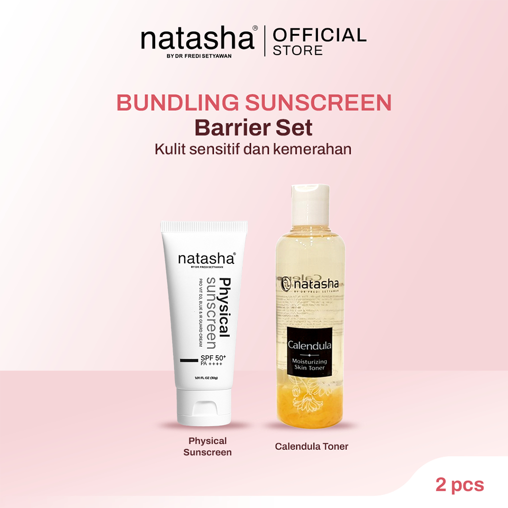 [BUNDLING] Paket Natasha by dr Fredi Setyawan Calendula Moist Skin Toner + Physical Sunscreen SPF50+