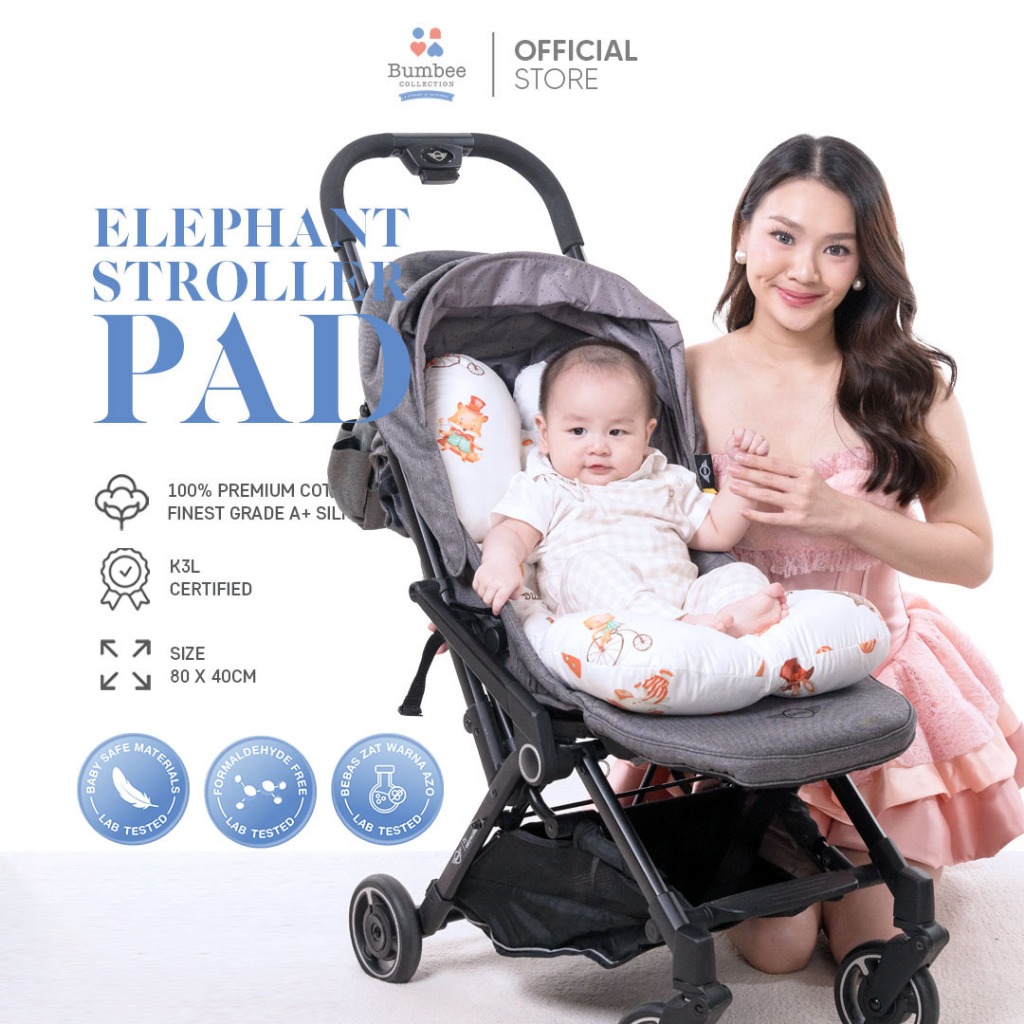 Bumbee Collection - Elephant Stroller Pad Alas Stroller Bayi 3 in 1