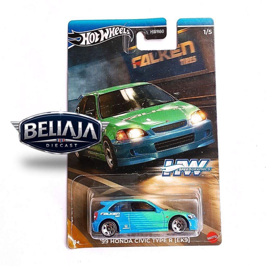 HOT WHEELS 99 HONDA CIVIC TYPE R (EK9) FALKEN HW SPEED GRAPHICS