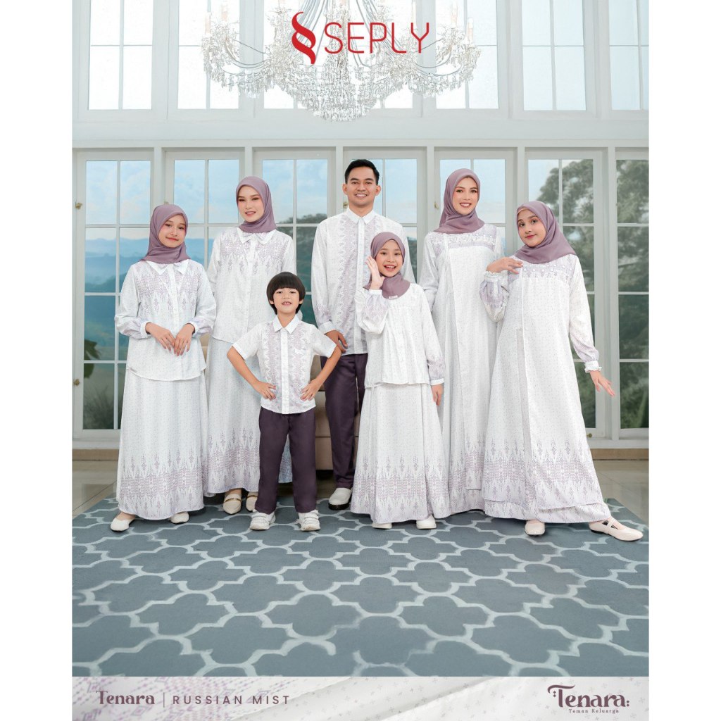 SEPLY Tenara Russian Mist Sarimbit 2026 // GAMIS TERBARU // GAMIS PUTIH MOTIF