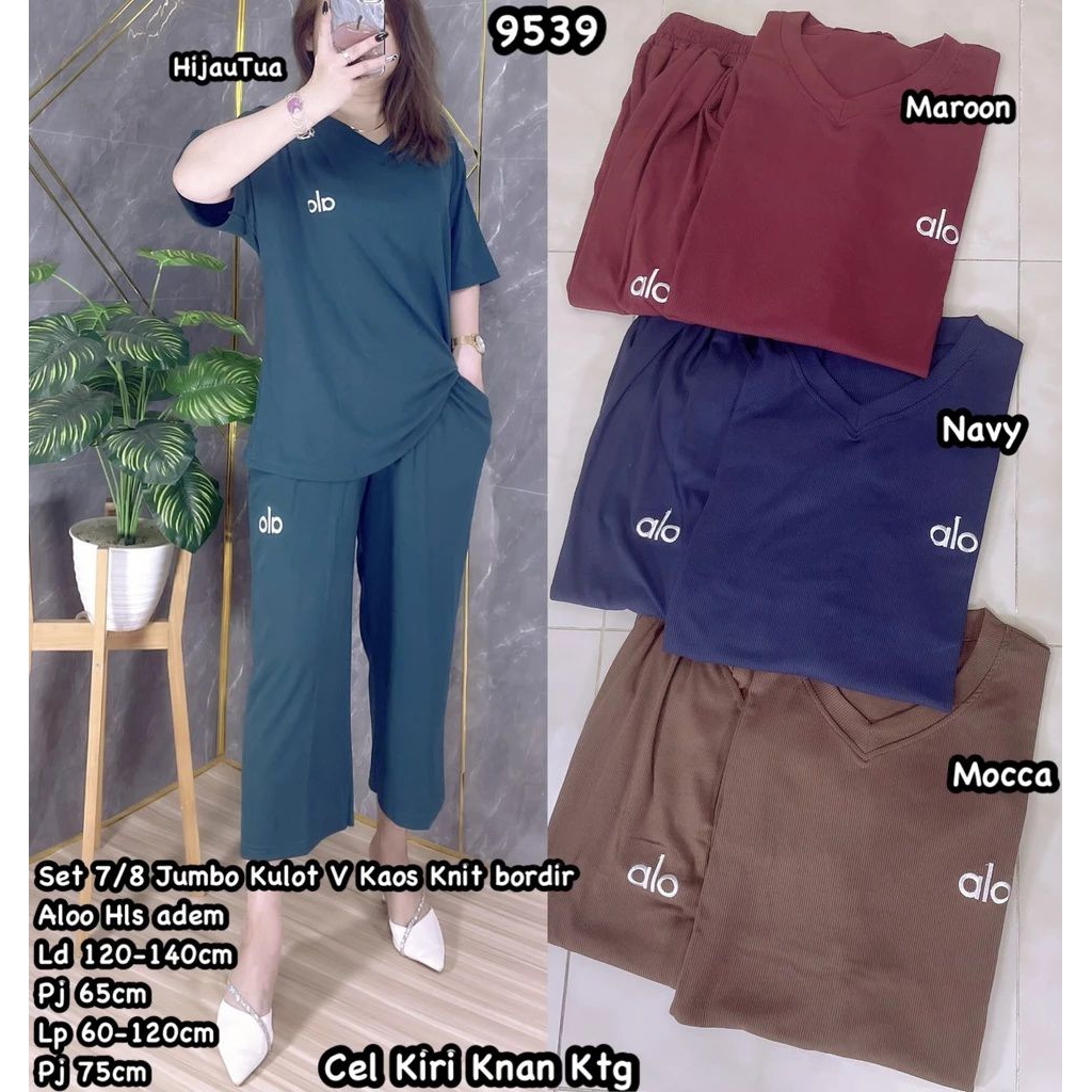 CS 9539 Setelan 7/8 knit kulot