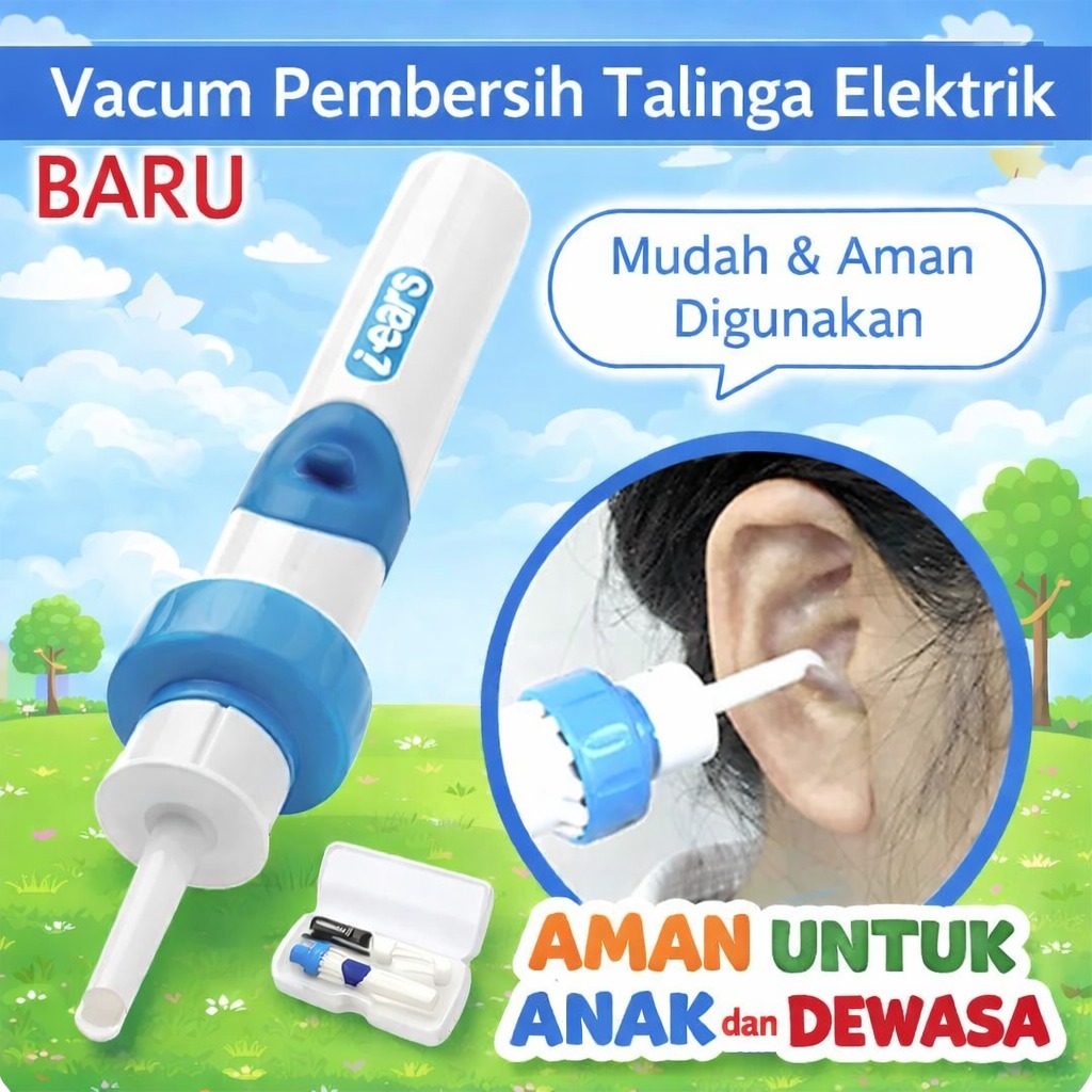 Alat Penghisap Kotoran Telinga Elektrik Korek Kuping Sedot MAGIC EAR CLEANER Aman Anak Dewasa