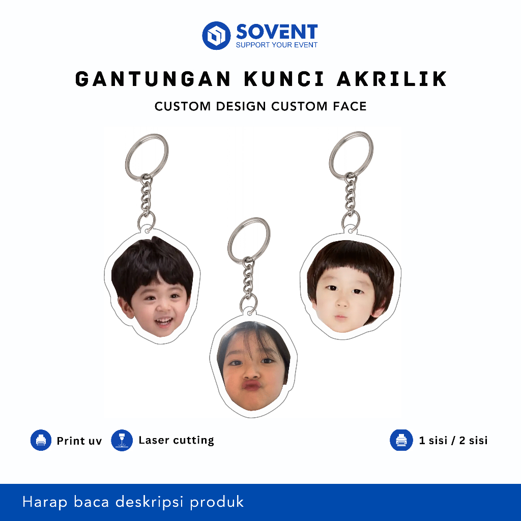 GANTUNGAN KUNCI AKRILIK CUSTOM WAJAH / KEYCHAIN AKRILIK CUSTOM FACE